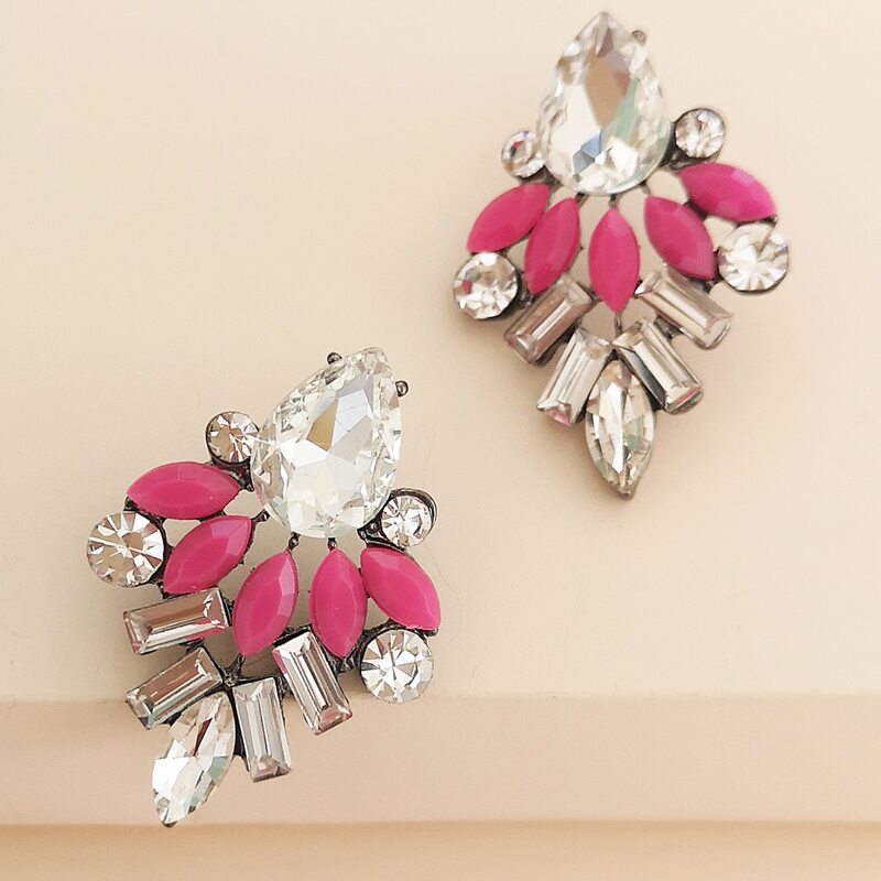 

Rhinestone Stud Earrings, Multicolor