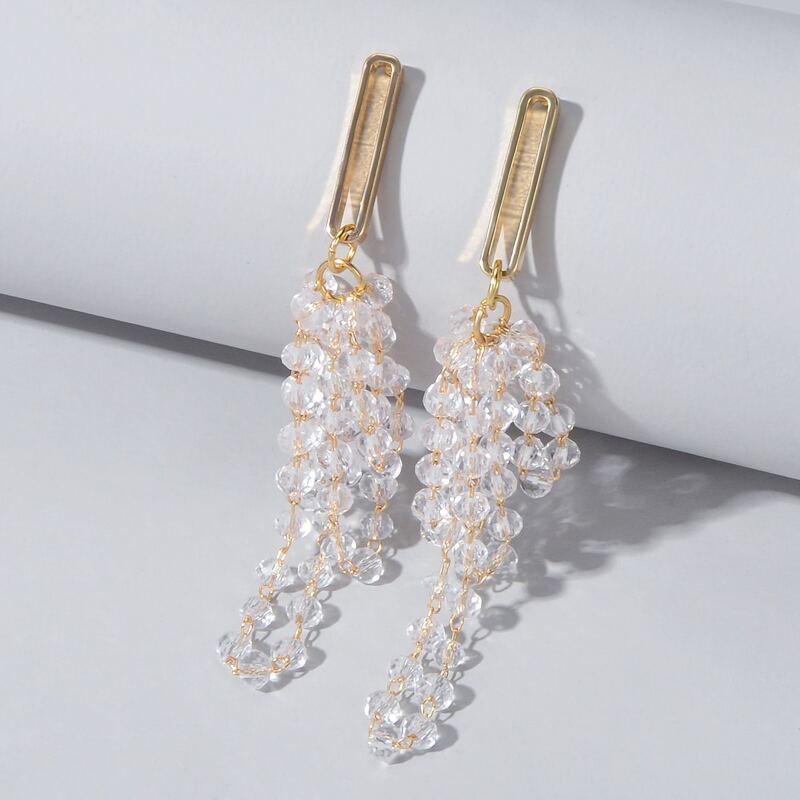 

Beaded Drop Earrings, Gold