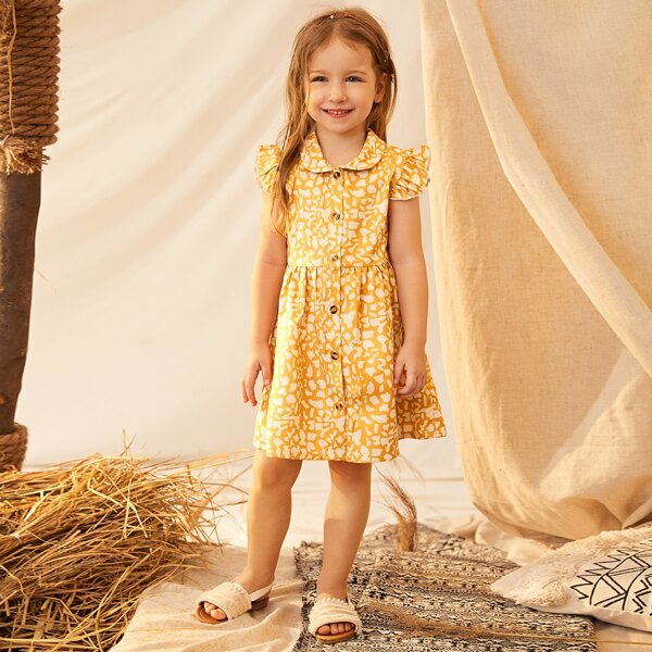 

Toddler Girls All Over Print Shirt Dress, Yellow