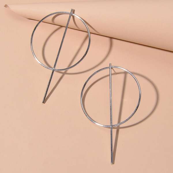 

Simple Solid Drop Earrings, Silver