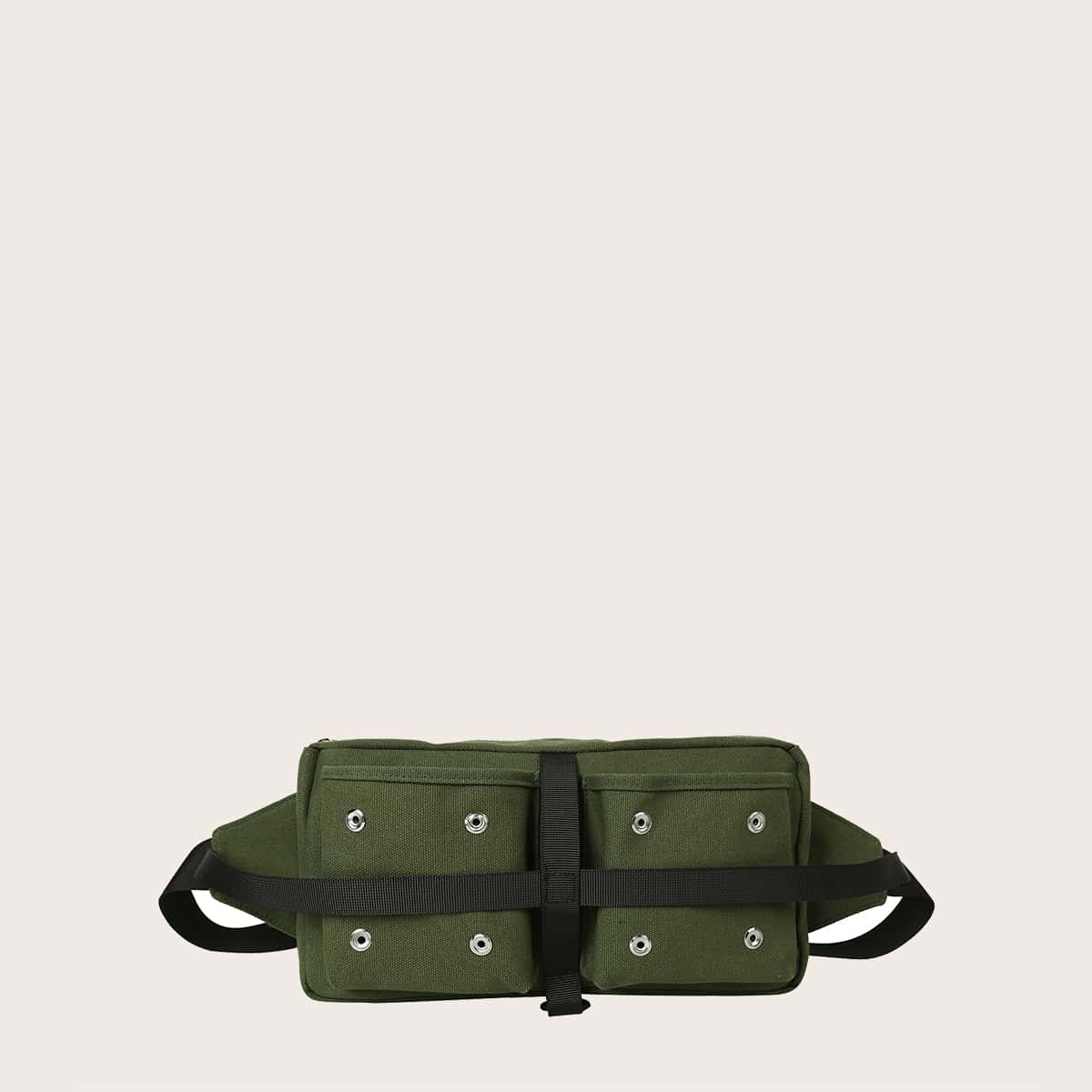 

Double Pocket Front Fanny Pack, Green