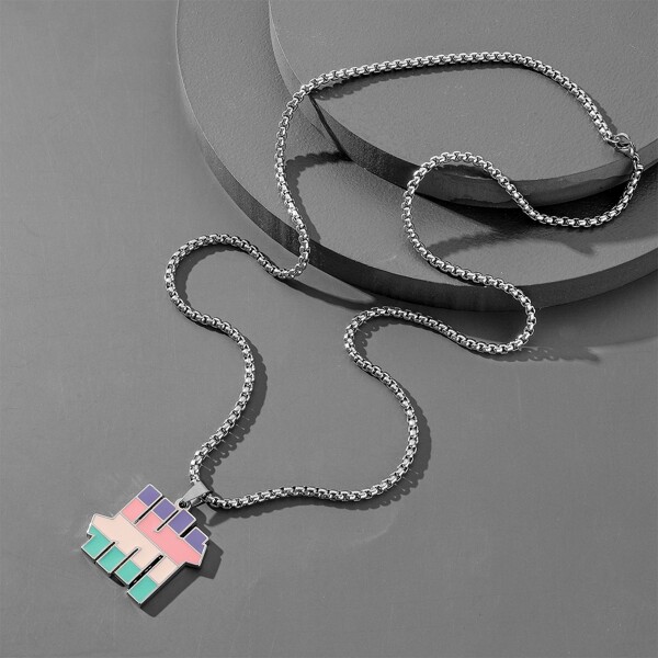 

Men Geo Charm Necklace, Multicolor