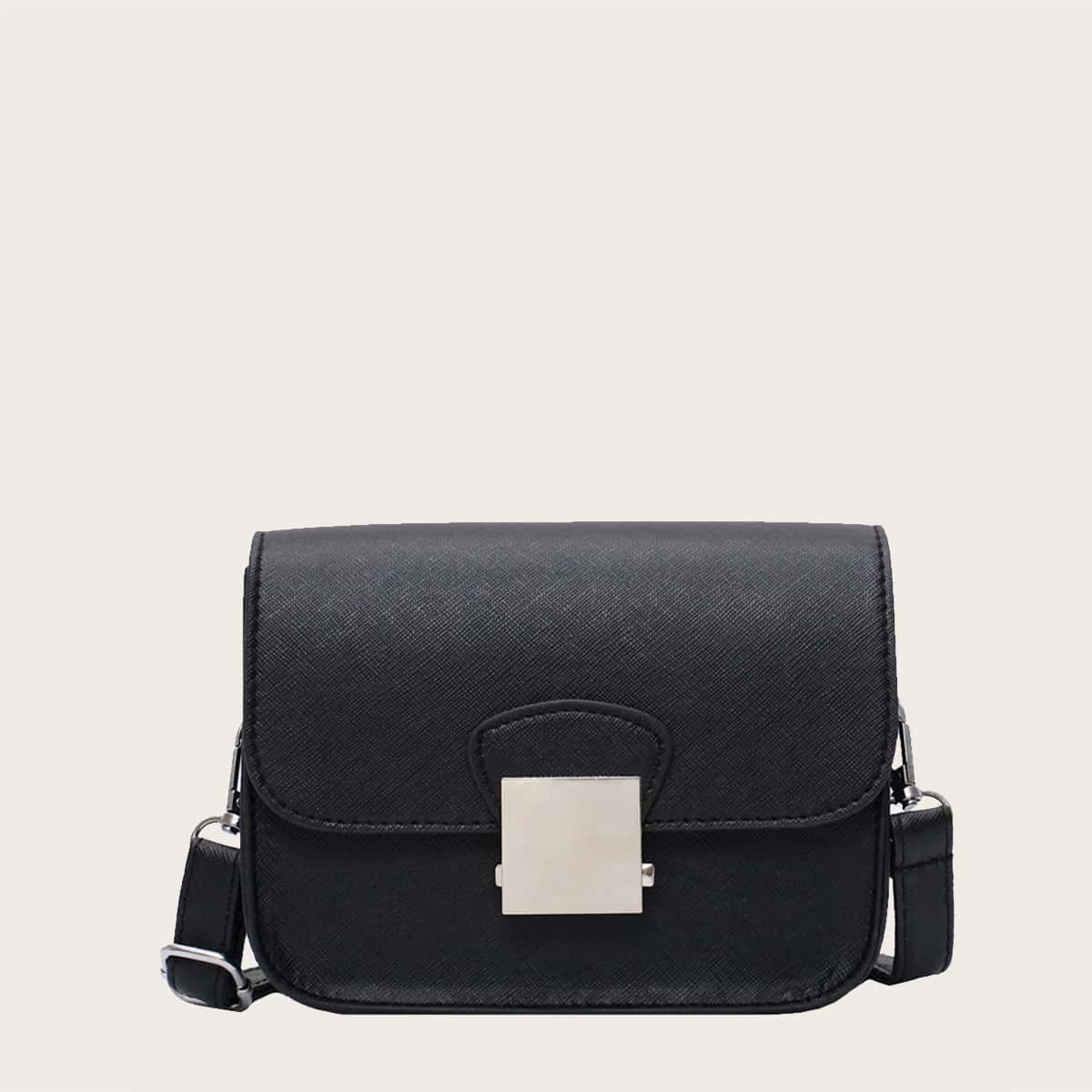 

Minimalist Flap Crossbody Bag, Black