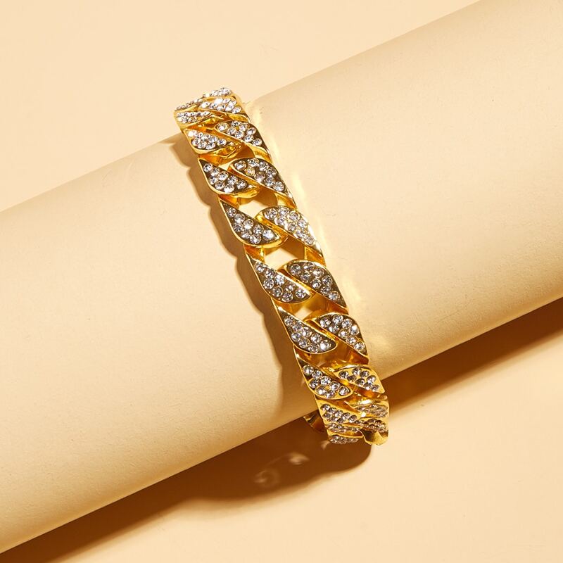 

Guys Rhinestone Bracelet, Gold