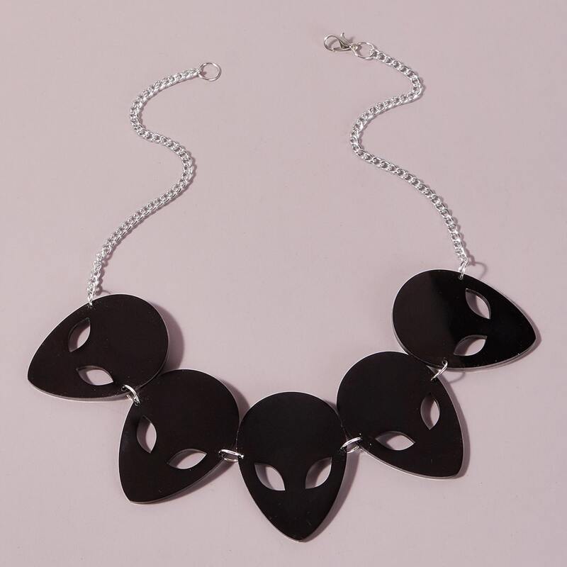 

Alien Decor Necklace, Black
