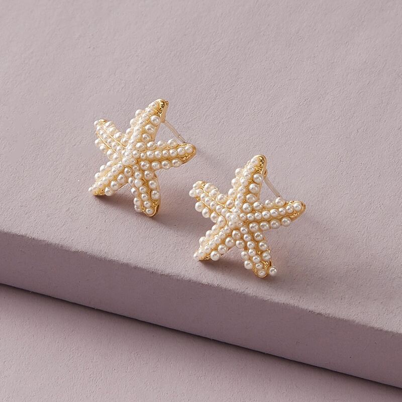

Faux Pearl Decor Stud Earrings, White