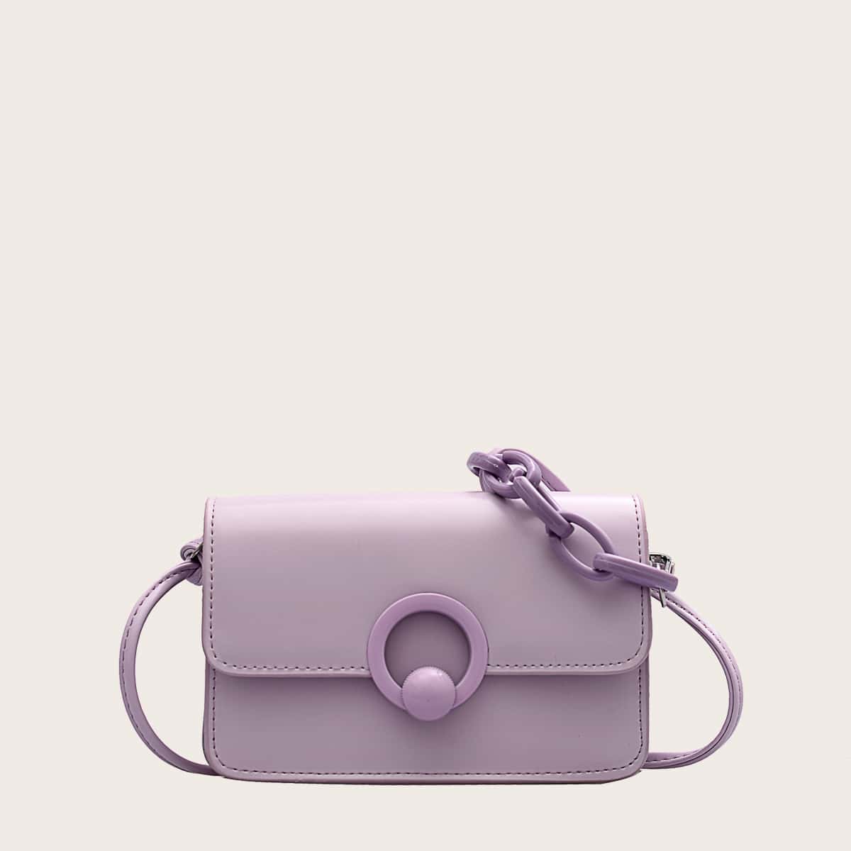 

Minimalist Flap Crossbody Bag, Purple