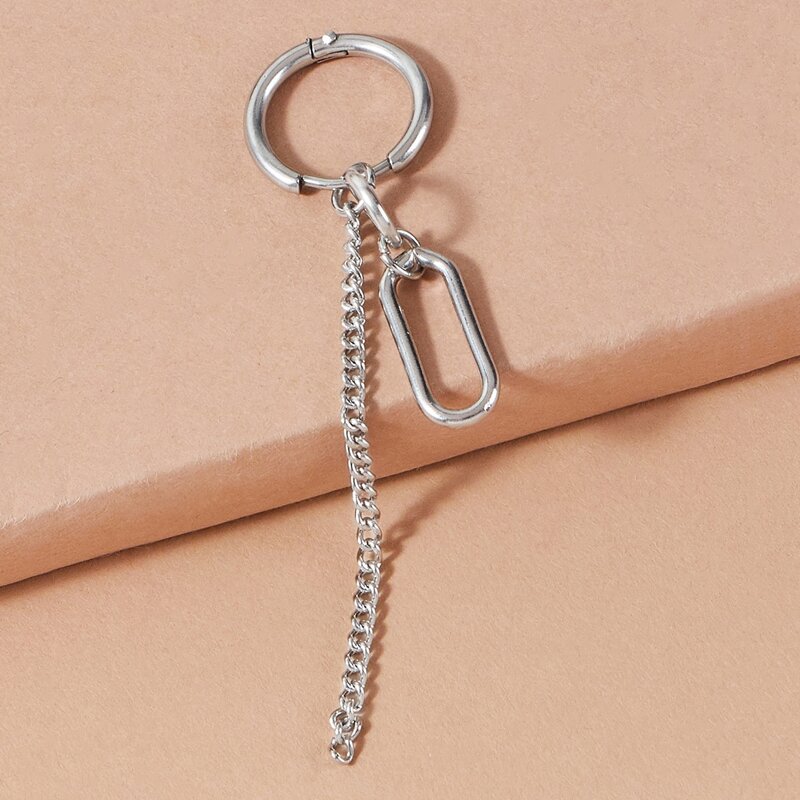 

1pc Geometric Drop Earring, Silver