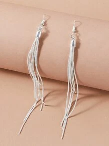 流蘇耳墜 - 銀色 - 查看 1