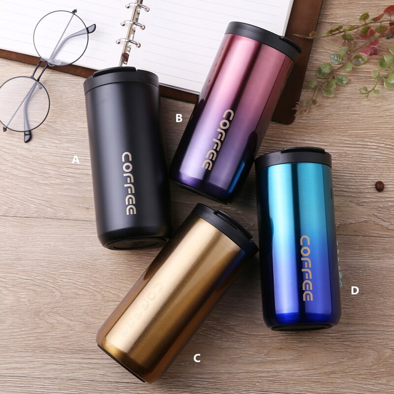 

1pc Letter Graphic Vacuum Cup, Multicolor