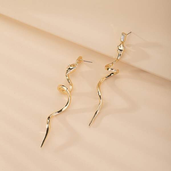 

Serpentine Drop Earrings, Gold