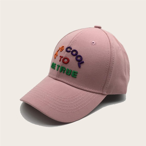 

Letter Embroidered Baseball Cap, Pink
