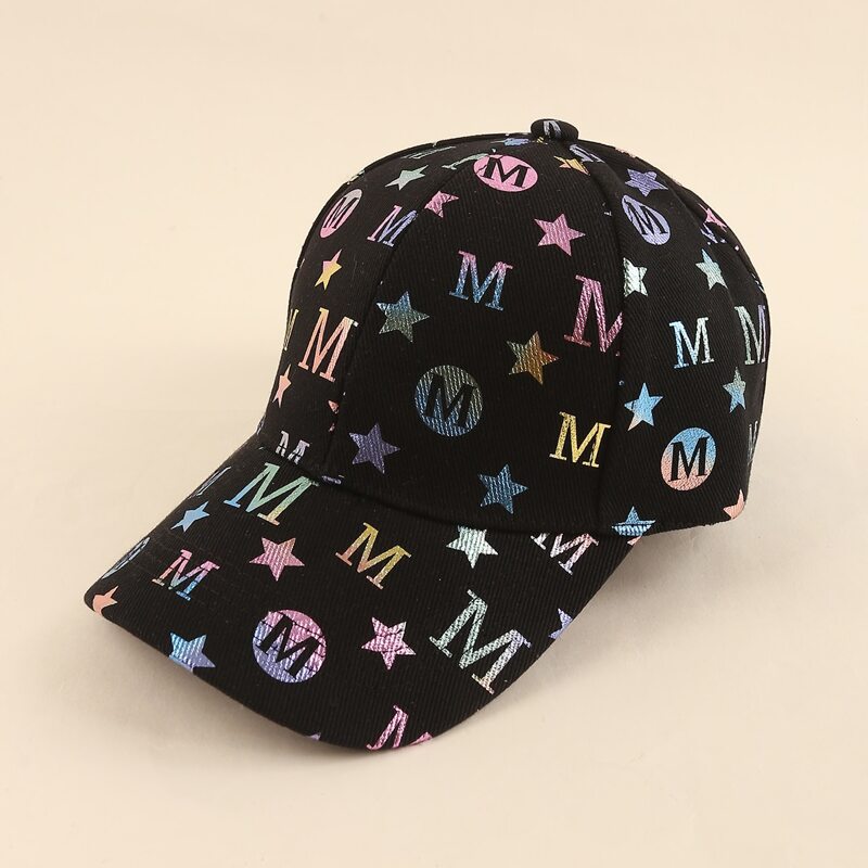 

Letter Graphic Baseball Cap, Black