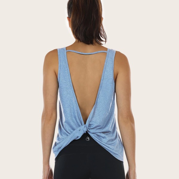

Twist V-back Sports Top, Blue