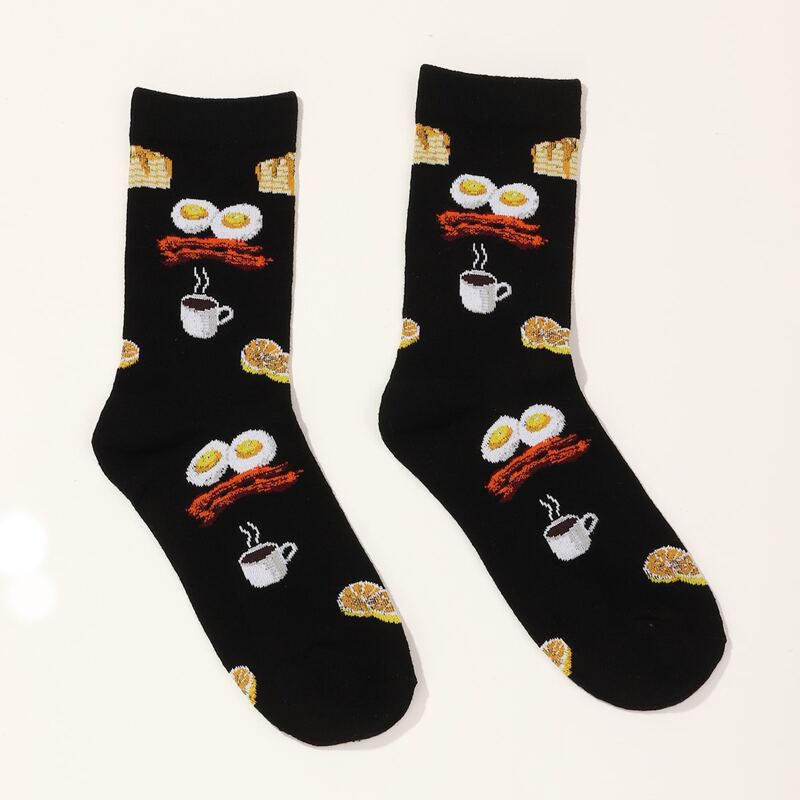 

Guys Food Pattern Socks, Black