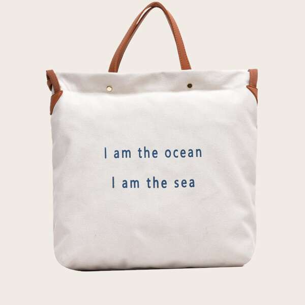 

Сумка с надписью Canvas, Белые