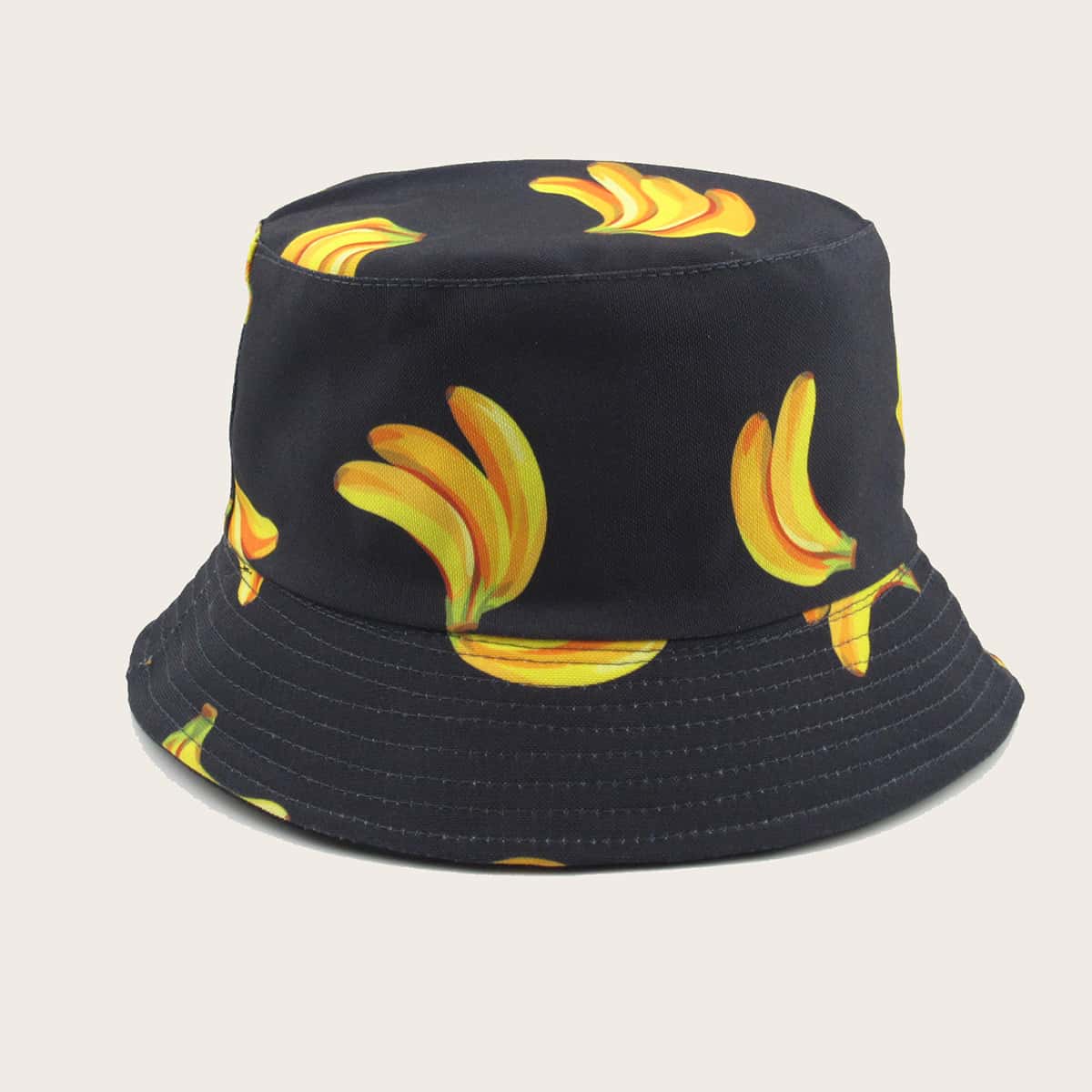 

Guys Banana Pattern Bucket Hat, Black
