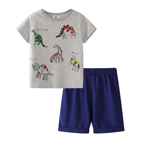 

Шорты и футболка с принтом динозавра для мальчиков, Многоцветный
