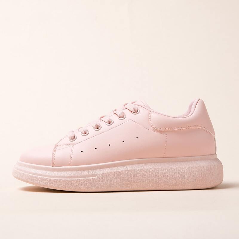 

Lace-up Front Wide Fit Sneakers, Pink