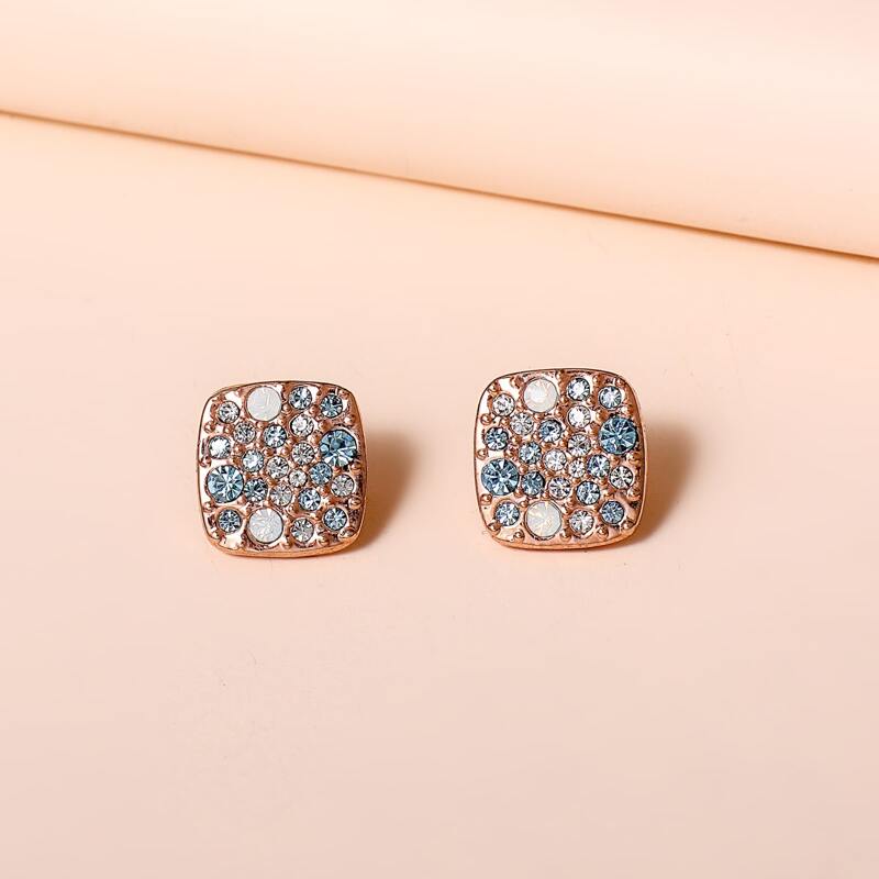 

Rhinestone Stud Earrings, Multicolor
