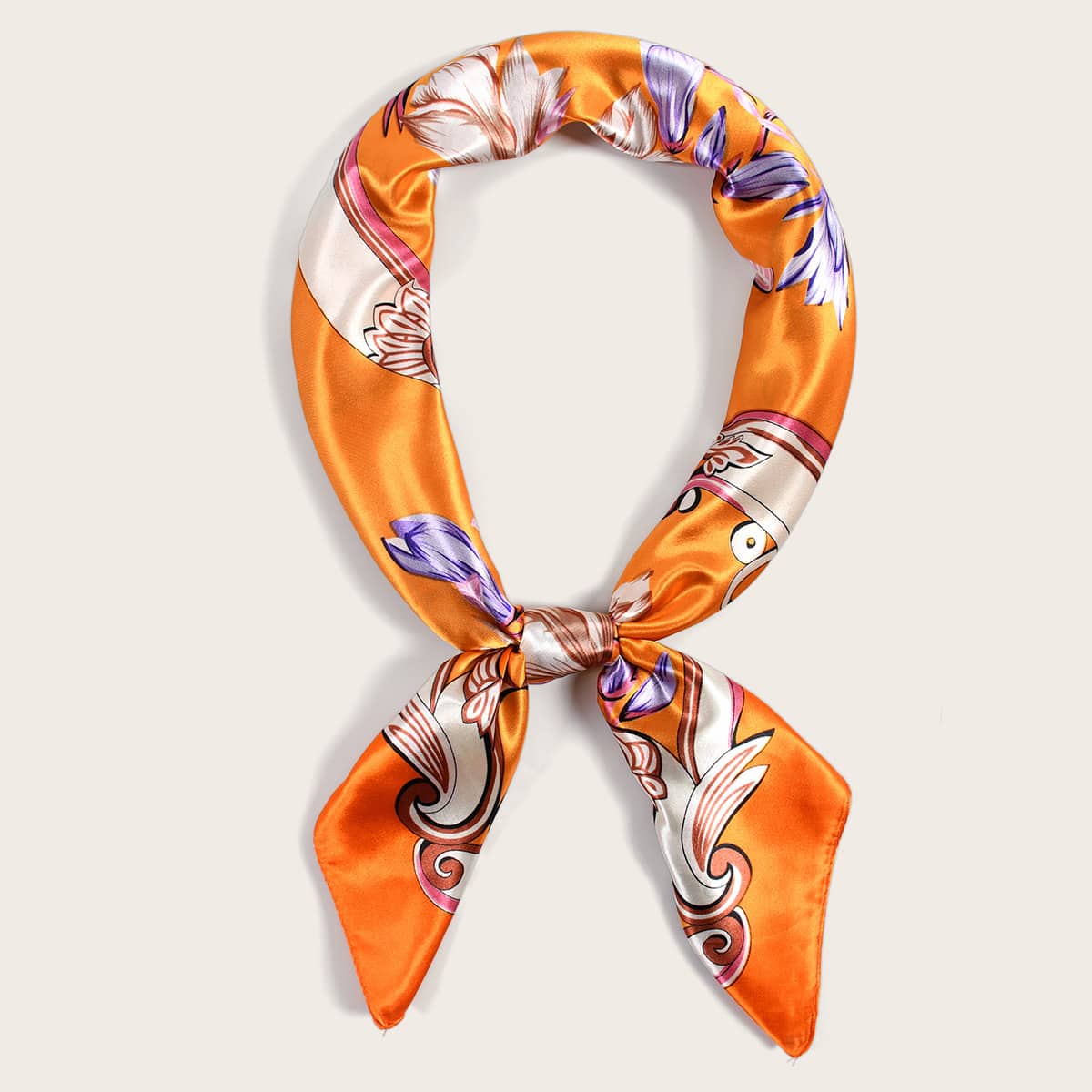 

Floral Pattern Bandana, Orange