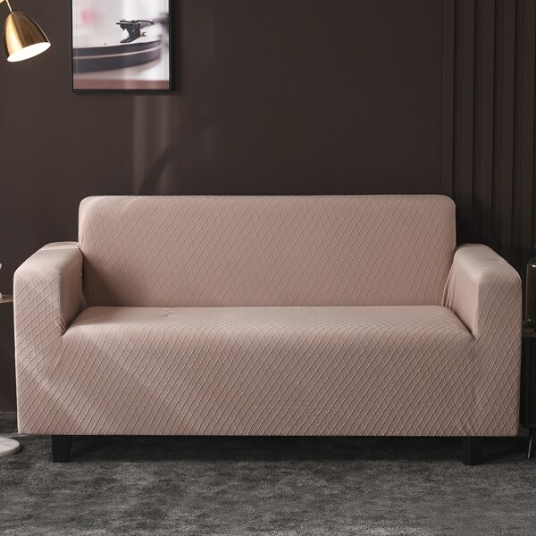 

Solid Stretchy Sofa Cover Without Cushion Cover, Brown