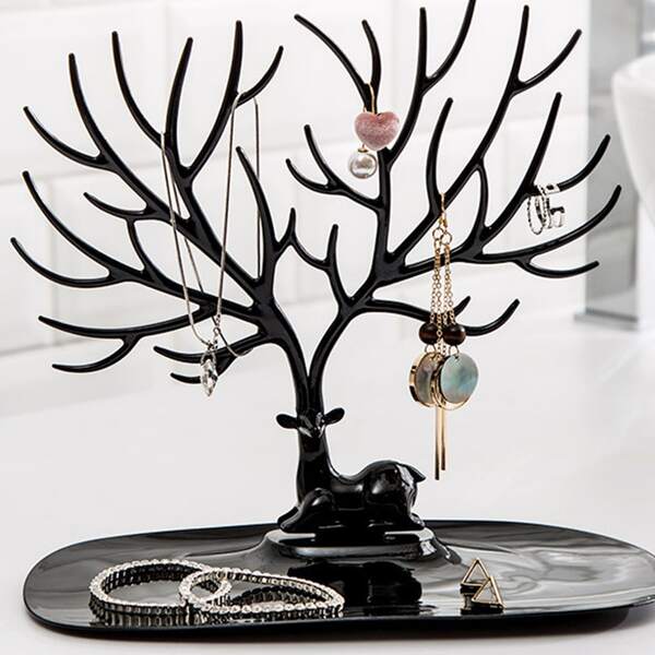 

Deer Design Jewelry Storage Rack, Black