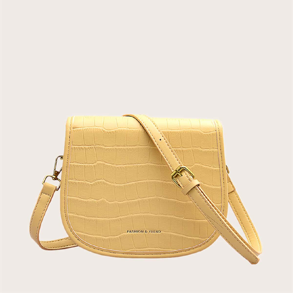 

Croc Embossed Crossbody Bag, Yellow
