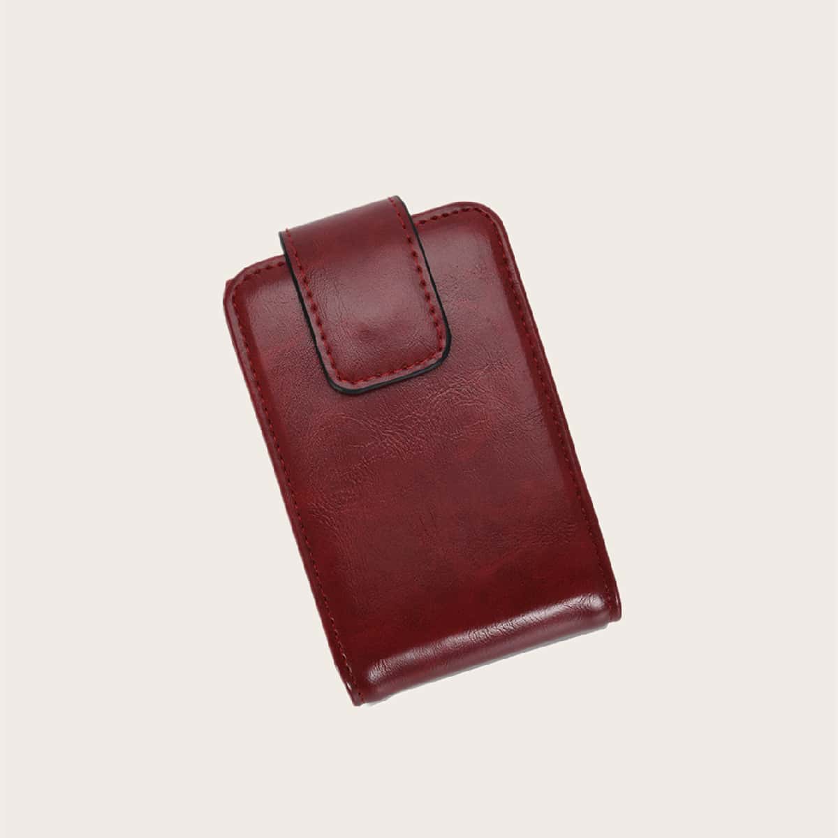 

Minimalist Magnetic Button Purse, Red