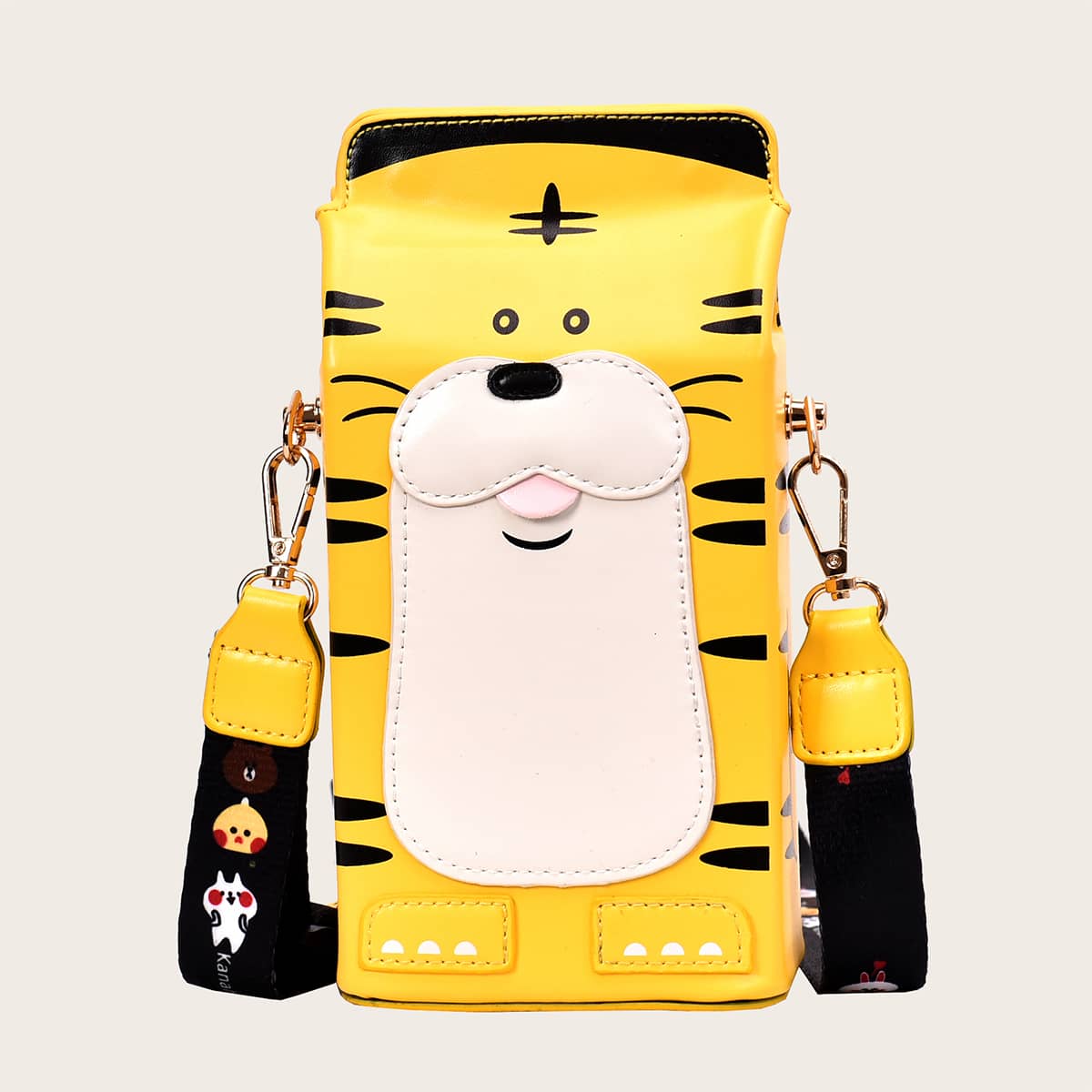 

Tiger Design Crossbody Bag, Yellow