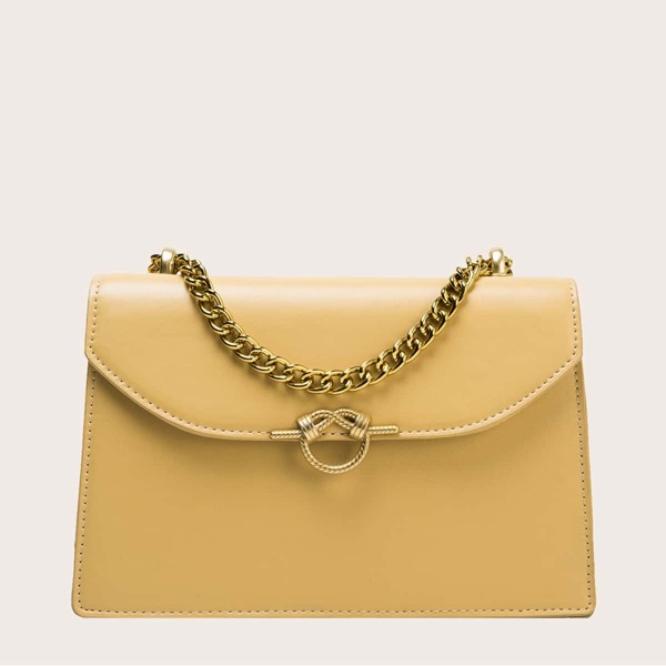 

Flap Chain Crossbody Bag, Yellow