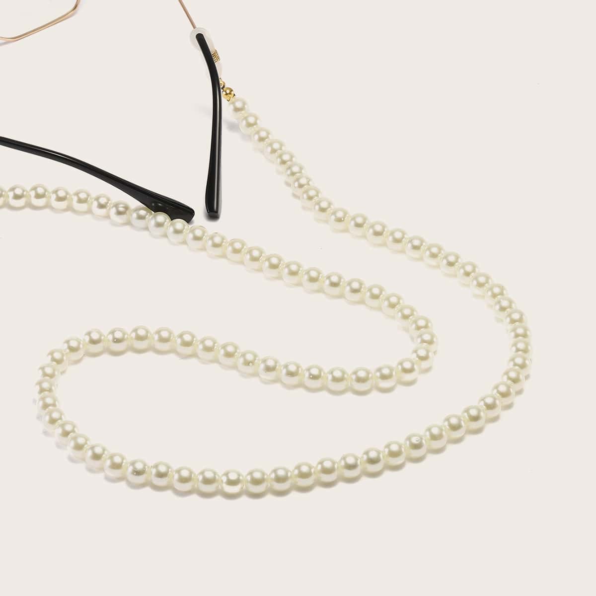 

Faux Pearl Beaded Glasses Chain, White