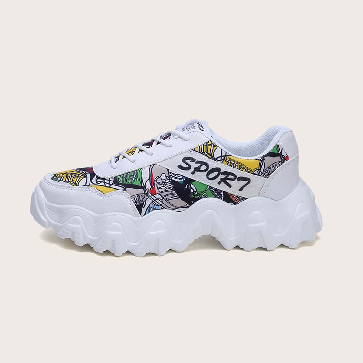 

Guys Lace-up Front Cartoon Graphic Sneakers, Multicolor