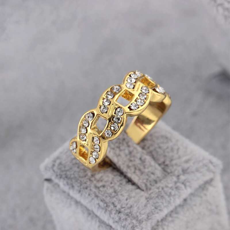 

Guys Rhinestone Ring, Gold