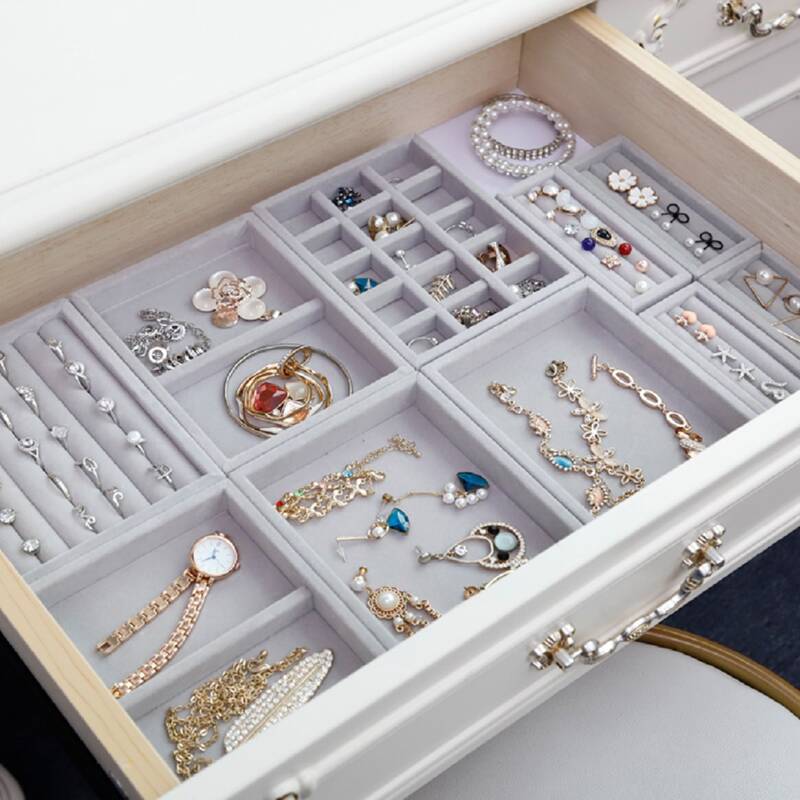 

1pc Solid Jewelry Storage Box, White