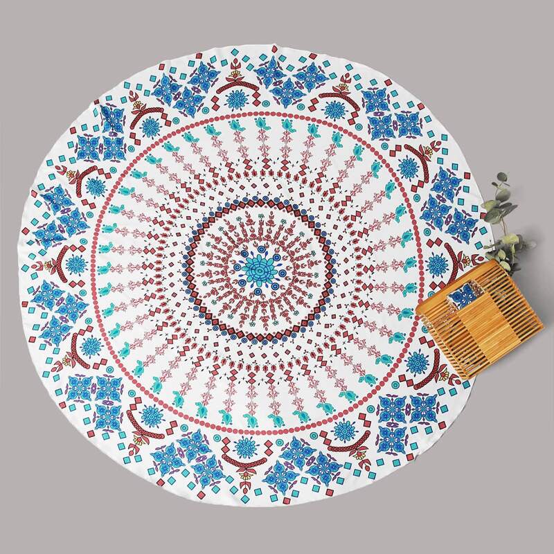 

Tribal Round Beach Blanket, Multicolor