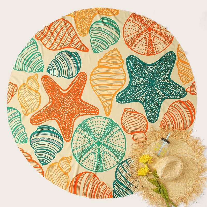 

Starfish & Shell Print Beach Blanket, Multicolor