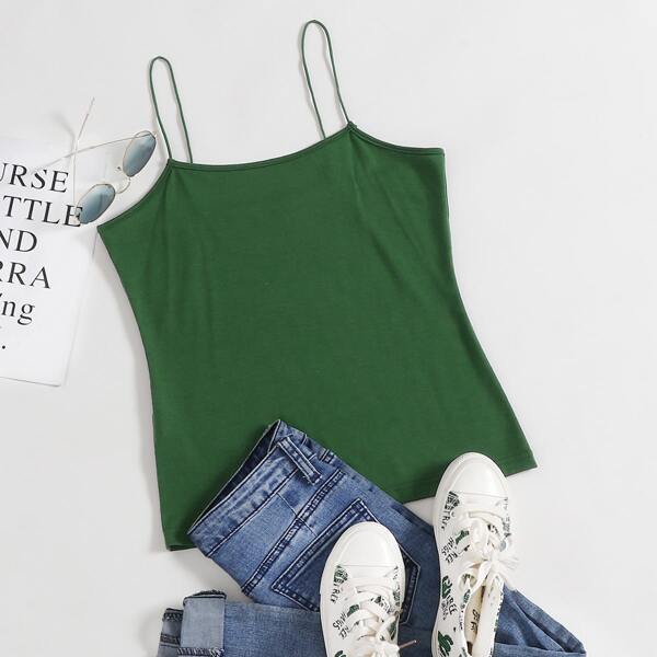 

Solid Basic Cami Top, Green