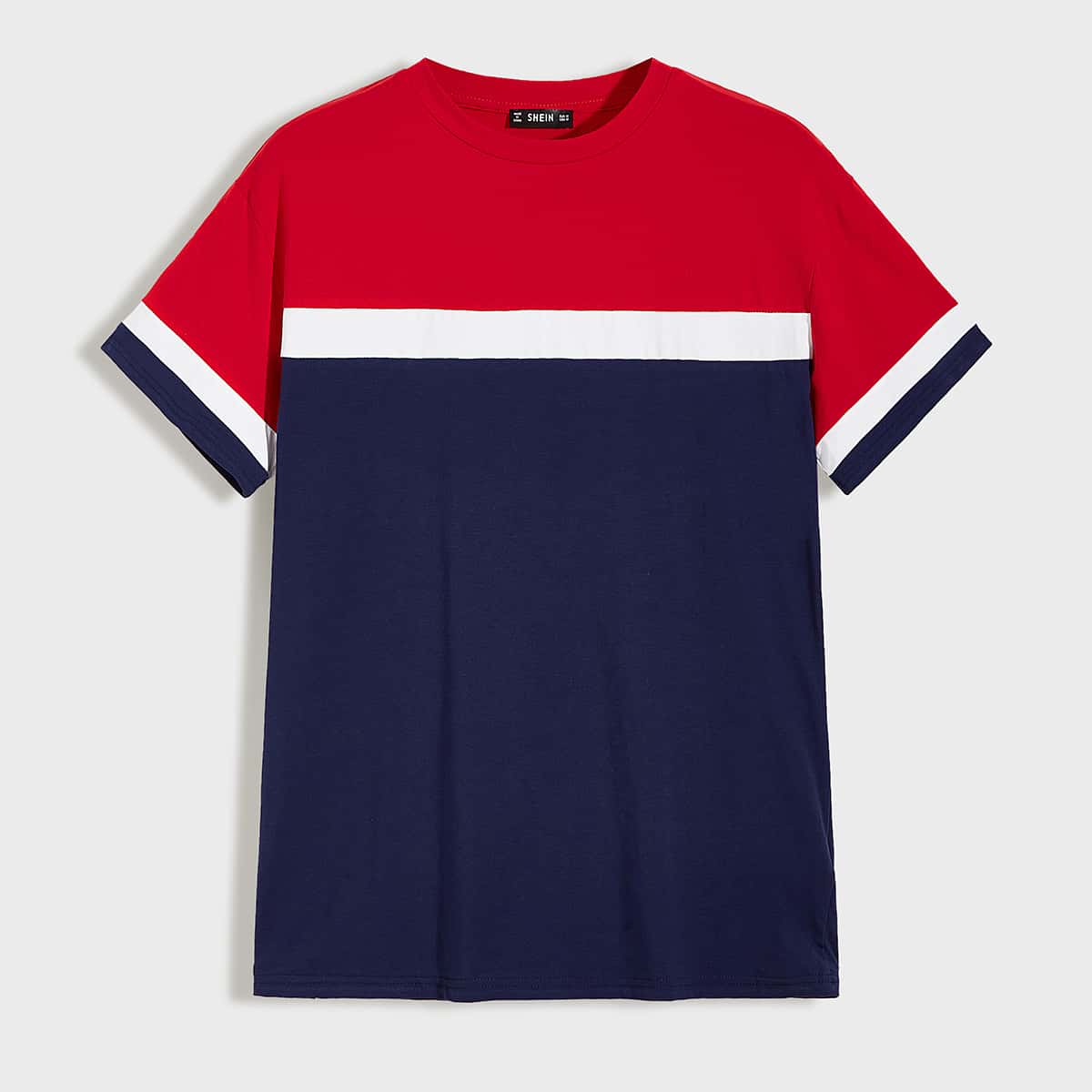 

Guys Drop Shoulder Colorblock Tee, Navy blue