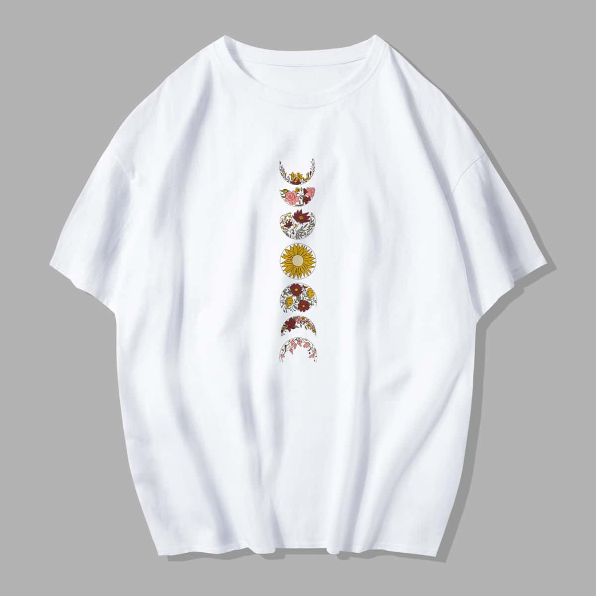 

Guys Flower Graphic Tee, White