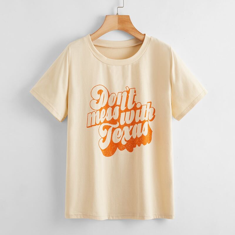 

Slogan Graphic Tee, Beige