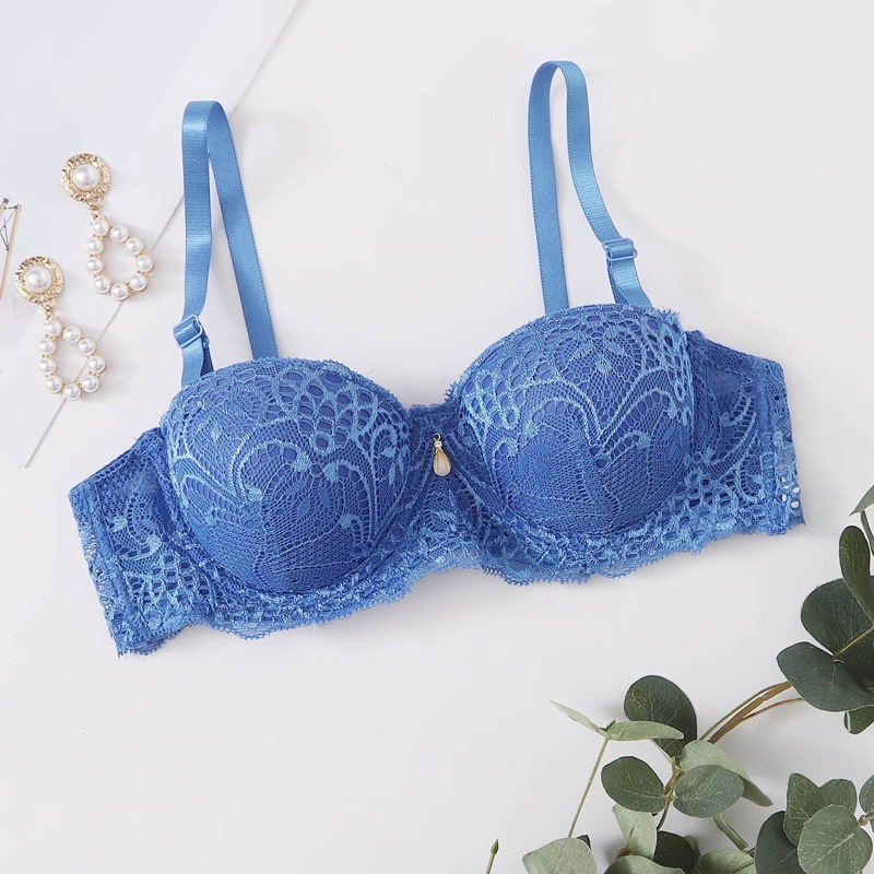 

Floral Lace Demi Bra, Blue