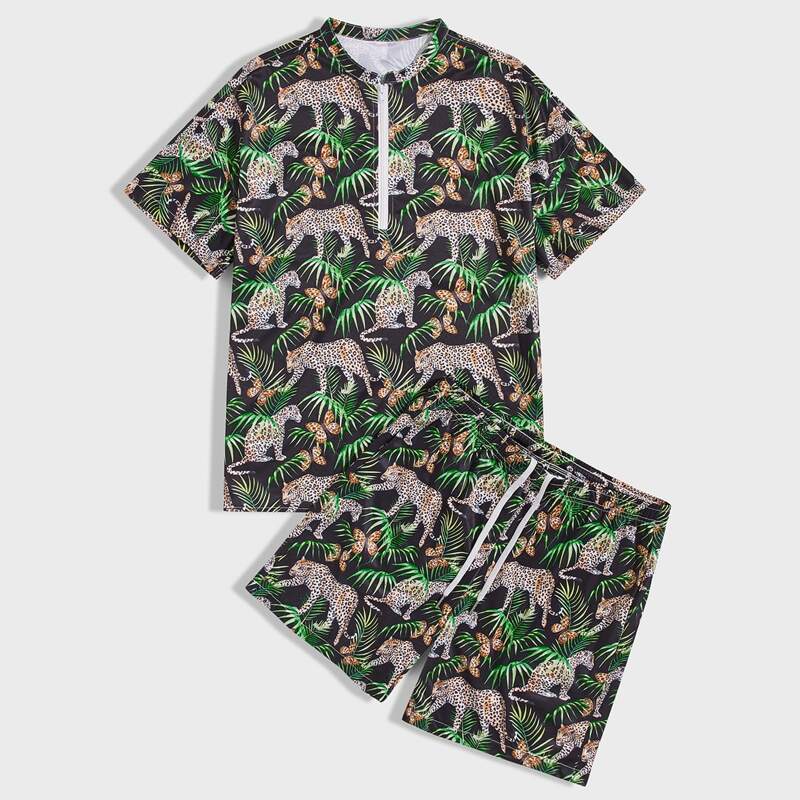 

Guys Cheetah Allover Print Tee & Shorts, Multicolor