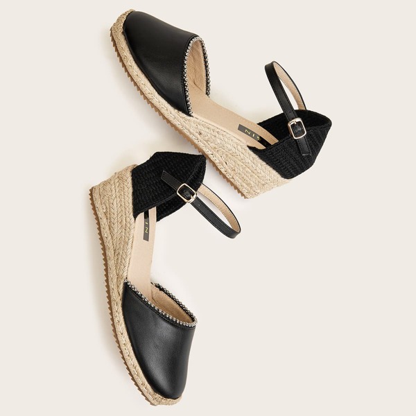 

Ремешок из бисера на лодыжке из эспадрильи, Чёрный