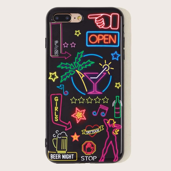 

Slogan Graphic iPhone Case, Multicolor
