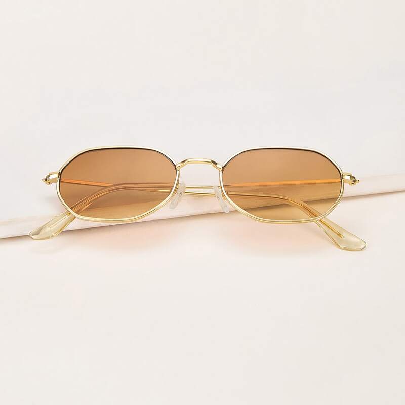 

Metal Frame Sunglasses With Case, Coffee brown