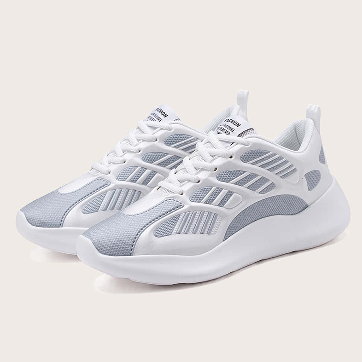 

Guys Mesh Panel Lace-up Front Sneakers, Grey