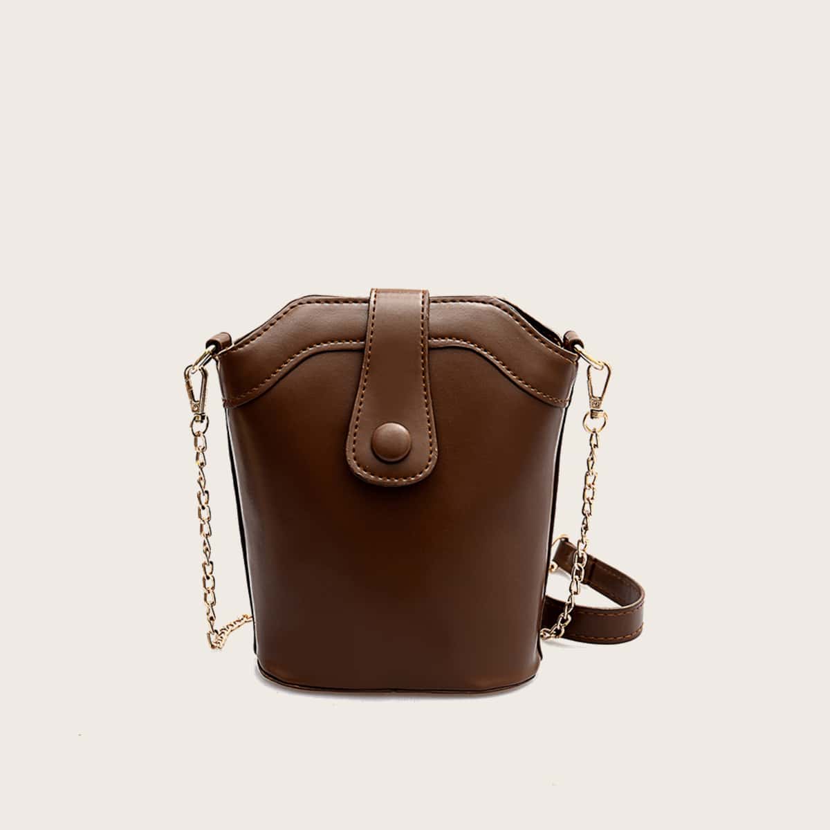 

Buckle Chain Crossbody Bag, Coffee