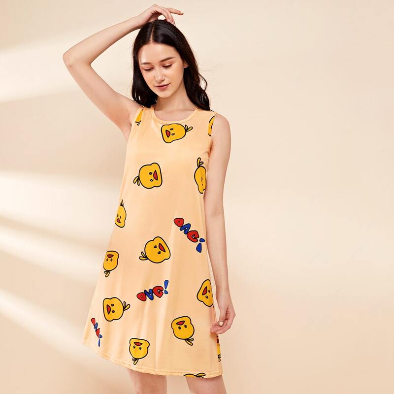 

Cartoon Duck Night Dress, Yellow