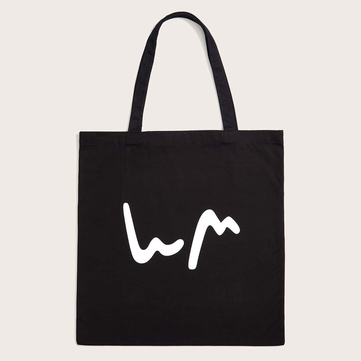 

Geo Graphic Tote Bag, Black